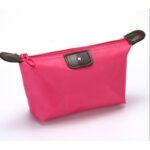 Mini Pouch Make Up Tas Kosmetik Polos Simple Wanita Travel Anti Air - Pink Tua