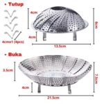 Tatakan Kukusan Bunga Stainless Serbaguna Dilipat Ukuran 21.5x7.5 cm