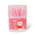 Cotton Bud 2in1 Korek Kuping lembut isi 100 PCS Pembersih Telinga 2 Sisi - Pink