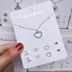 Kalung Anting Set Aksesoris Fashion Wanita Korea Cantik Kekinian - Love Besar