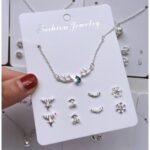 Kalung Anting Set Aksesoris Fashion Wanita Korea Cantik Kekinian - Rusa Diamond