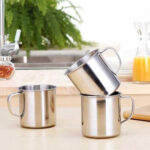 Mug Stainless Mini 7 cm Gelas Klasik Elegan Cangkir Minuman Serbaguna