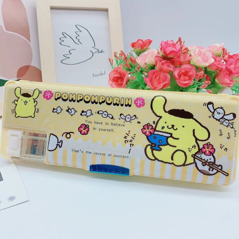 odazO111NwDri7WcWAvdPZYVSz36YCKqvFDD4JSZ Kotak Pensil 2 Sekat Magnet Anak Sekolah TK SD Karakter Lucu Sanrio - Purin - Image 1