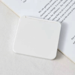 Cermin Lipat 2 Sisi Persegi Kaca Make Up Polos Mini Mirror Decor Sticker - Putih