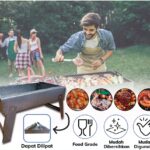 Alat Panggang Pemanggang Lipat Portable Stainless Arang Besi Grill BBQ