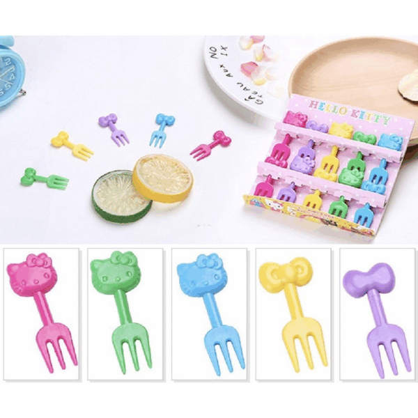Garpu Bento Karakter Lucu Tusukan Buah Kue Hiasan Bekal Aksesoris - Kitty