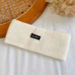 Headband Rajut Karet Fashion Model Sporty Elastis Desain Unik Olahraga - Cream