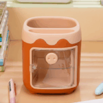 Organizer Meja Laci 2 Tingkat Penyimpanan Stationery Alat Tulis - Orange