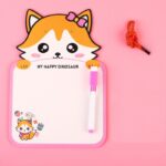Papan Tulis Anak Whiteboard Belajar Karakter Lucu Spidol Cardboard - Wolf