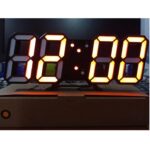 Jam Dinding Digital LED 3D Clock Aesthetic Modern Style - Hitam Oren