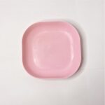 Piring Saji Snack Jerami Persegi Square Wheat Straw Anti Slip 13x13x2cm - Pink