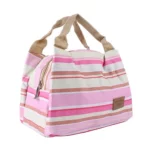 Lunch Cooler Bag Tas Tempat Bekal Piknik Anak Motif Mini Travel Pouch - Salur Pink