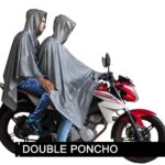 Jas Hujan Terusan Pasangan Double Poncho Raincoat Karet PVC - Abu-Abu
