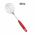 Alat Pengocok Telur Jamu Adonan Spiral Gagang Merah Stainless Steel - Kecil