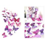 Stiker Dinding Kupu Kupu Wall Sticker Butterfly 3D Dekorasi PVC tape - Ungu