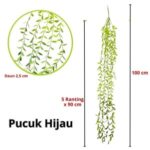 Daun Rambat Juntai Tanaman Plastik In Interior Hiasan Dinding Sintetis - Pucuk Hijau