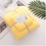 Set Handuk Mandi Badan Wajah 2 in 1 Motif Beruang Lucu Lembut Kado Gift - Kuning
