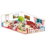 Puzzle Mainan Edukasi Anak 3D Paper House Melatih Kreativitas Anak - Ruang Tamu