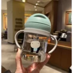 Botol Minum Anak Pegangan Training Cup Food Grade Desain Anti Selip - Hijau
