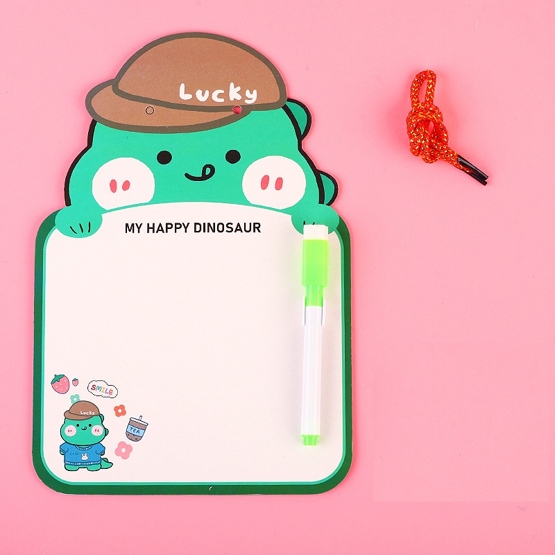 oqfYCU2P16GknAmpfpmXckPTTwUKL25ZgJPkI6Sn Papan Tulis Anak Whiteboard Belajar Karakter Lucu Spidol Cardboard - Dino - Image 1