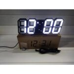 Jam Dinding Digital LED 3D Clock Aesthetic Modern Style - Hitam Putih