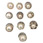 Set Bros Pin 10 in 1 Kancing Bunga Bintang Kelinci Aneka Fashion Korea - Mutiara