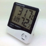 Hygrometer Termometer Indoor Digital Jam Pantau Suhu Kelembaban Waktu