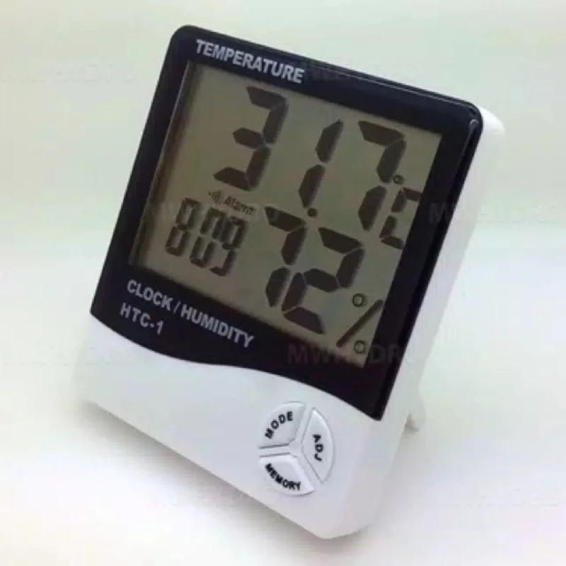 gNAGUjXVMy9tuI7JqfljMje1AGLFSkqiFjtaYUqE Hygrometer Termometer Indoor Digital Jam Pantau Suhu Kelembaban Waktu - Image 1