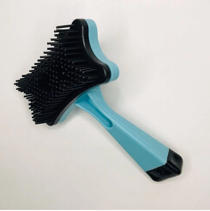 sJlzzP6zCHKSTLDojI9LCrKdnvObSKEP4F1YvWza Sisir Grooming Brush Anjing Kucing Kelinci Self Quick Cleaning Praktis - Biru - Image 1