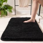 Keset Bulu Lembut Halus Empuk Mudah Dicuci Lucu Aesthetic Menyerap Air - Hitam
