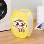 Keranjang Cucian Pakaian Baju Kotor Lipat Karakter Laundry Bag Nylon - Monyet Kuning