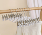 Hanger Gantungan Baju Celana Anti Slip dengan Klip Bahan Kawat Besi - Putih