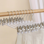 Hanger Gantungan Baju Celana Anti Slip dengan Klip Bahan Kawat Besi - Putih