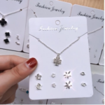 Kalung Anting Set Aksesoris Fashion Wanita Korea Cantik Kekinian - Clover - Image 7