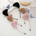 Bando Telinga Kucing Rambut Bandana Bulu Lucu Korean Style - Pink - Image 3