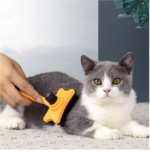 Sisir Grooming Brush Anjing Kucing Kelinci Self Quick Cleaning Praktis - Orange - Image 6