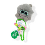 Gantungan Kunci Boneka Bulu Cute Coal Balls Aksesoris Tas HP - Abu