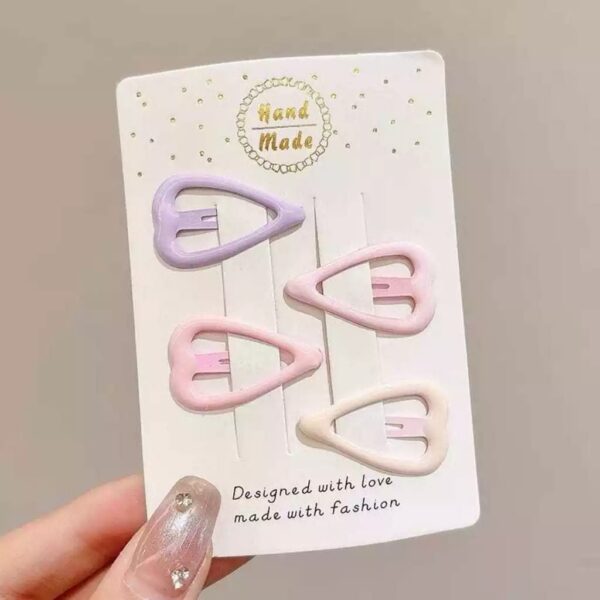 Jepit Rambut Anak Isi 4 Bentuk Lucu Warna Warni Aksesoris Wanita - Love