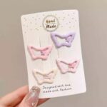 Jepit Rambut Anak Isi 4 Bentuk Lucu Warna Warni Aksesoris Wanita - Kupu Kupu