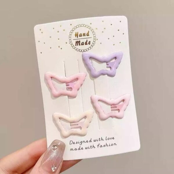 Jepit Rambut Anak Isi 4 Bentuk Lucu Warna Warni Aksesoris Wanita - Kupu Kupu