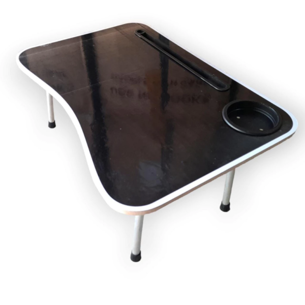 Meja Lipat Belajar Kerja laptop Design Slot Tempat Minum Botol - Hitam