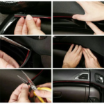 List Dekorasi Interior Dashboard Trim Mobil Moulding Strip - Merah - Image 5
