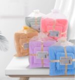 Set Handuk Mandi Badan Wajah 2 in 1 Motif Beruang Lucu Lembut Kado Gift - Coklat - Image 6