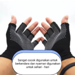Sarung Tangan Motor Half Finger Jari Terbuka Anti Slip - Polos - Image 3