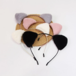 Bando Telinga Kucing Rambut Bandana Bulu Lucu Korean Style - Coklat - Image 4