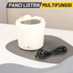 Panci Elektrik Portable Mini 1.2L Stainless Steel Multifungsi - Putih