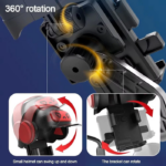 Holder Smartphone Bentuk Helm Motor Buka Tutup Motif Robot Keren - Robot Hitam Red - Image 8