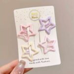 Jepit Rambut Anak Isi 4 Bentuk Lucu Warna Warni Aksesoris Wanita - Bintang