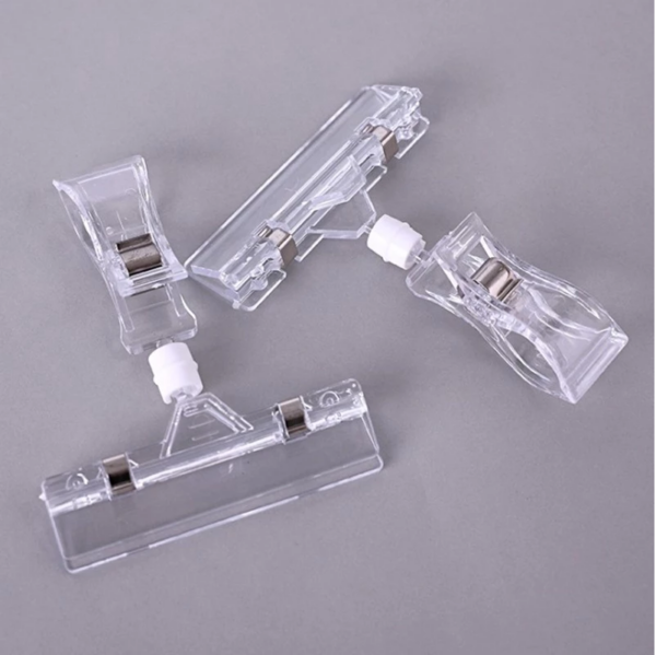 Jepitan Label Harga Akrilik Price Tag Transparan Penjepit Papan Obral - 16 CM