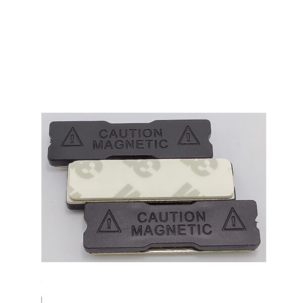 Nametag Magnet Caution Grade Super dengan Plat Besi Anti Karat - Hitam